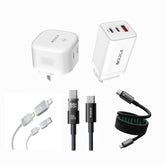 iQuick 100W 4-Port Charger Power Strip + Baseus Fast Charging Cable Set | SuperCharge Power Station Bundle